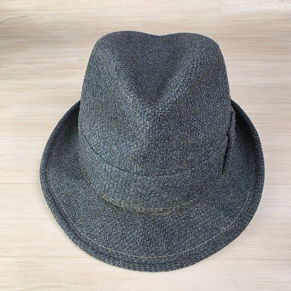 Vintage Tweed Wool Towncraft Fedora Hat Gray Size Small 6 3/4 - 6 7/8 - Picture 2 of 13